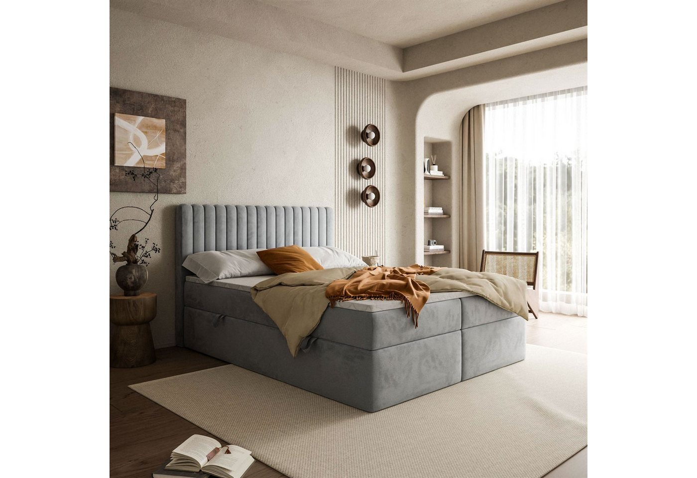 Lookway Boxspringbett JANELLE mit Bonell-Matratze und Topper– komfortabel u günstig online kaufen