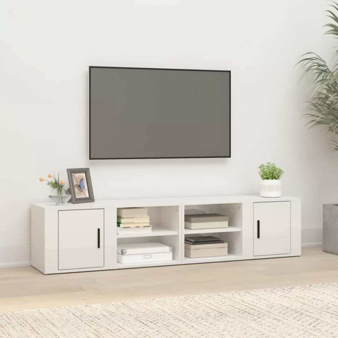 vidaXL TV-Schrank TV-Schränke 2 Stk Hochglanz-Weiß 80x31,5x36 cm Spanplatte günstig online kaufen