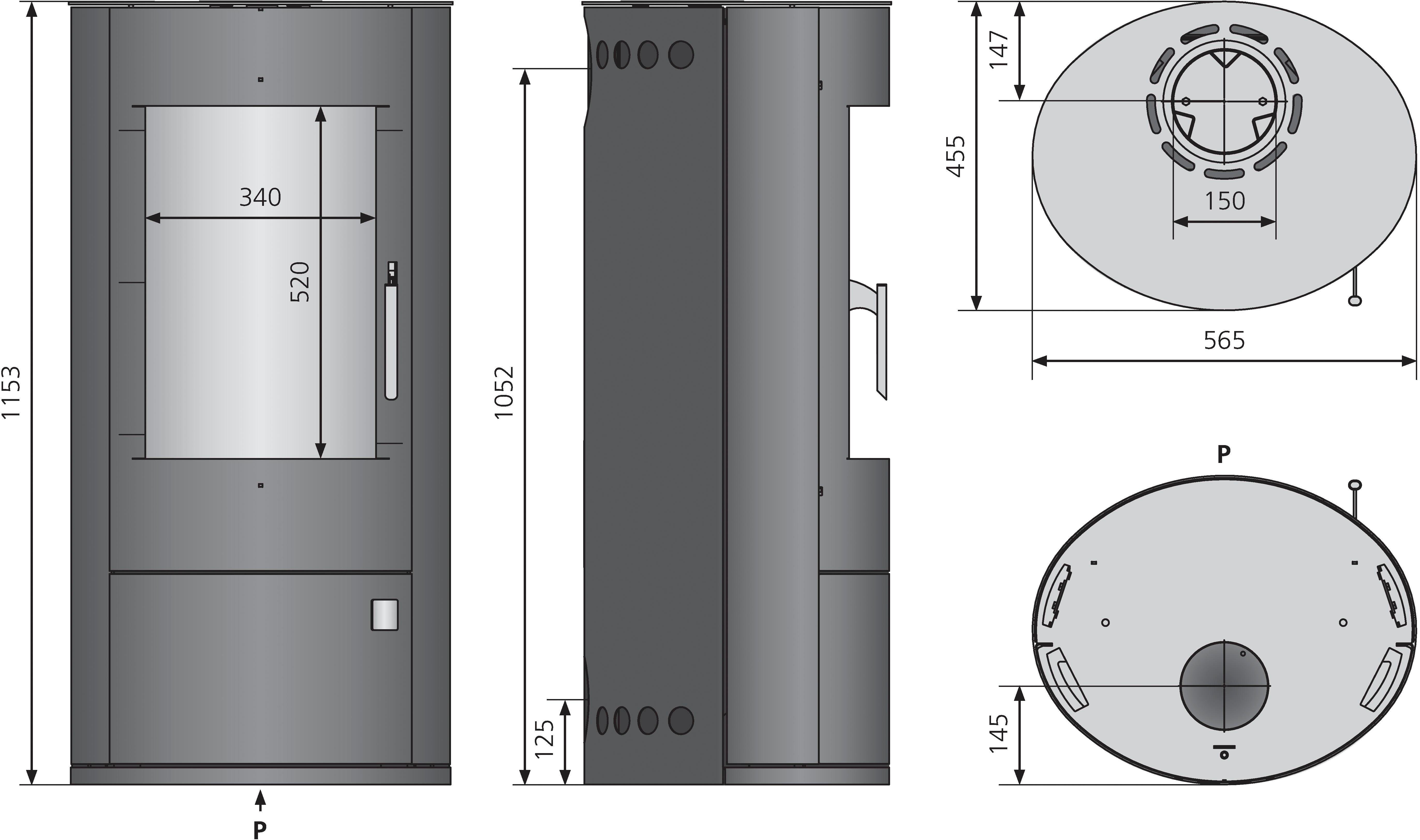 Justus Austin 7 Kaminofen Stahl Schwarz 7 kW günstig online kaufen