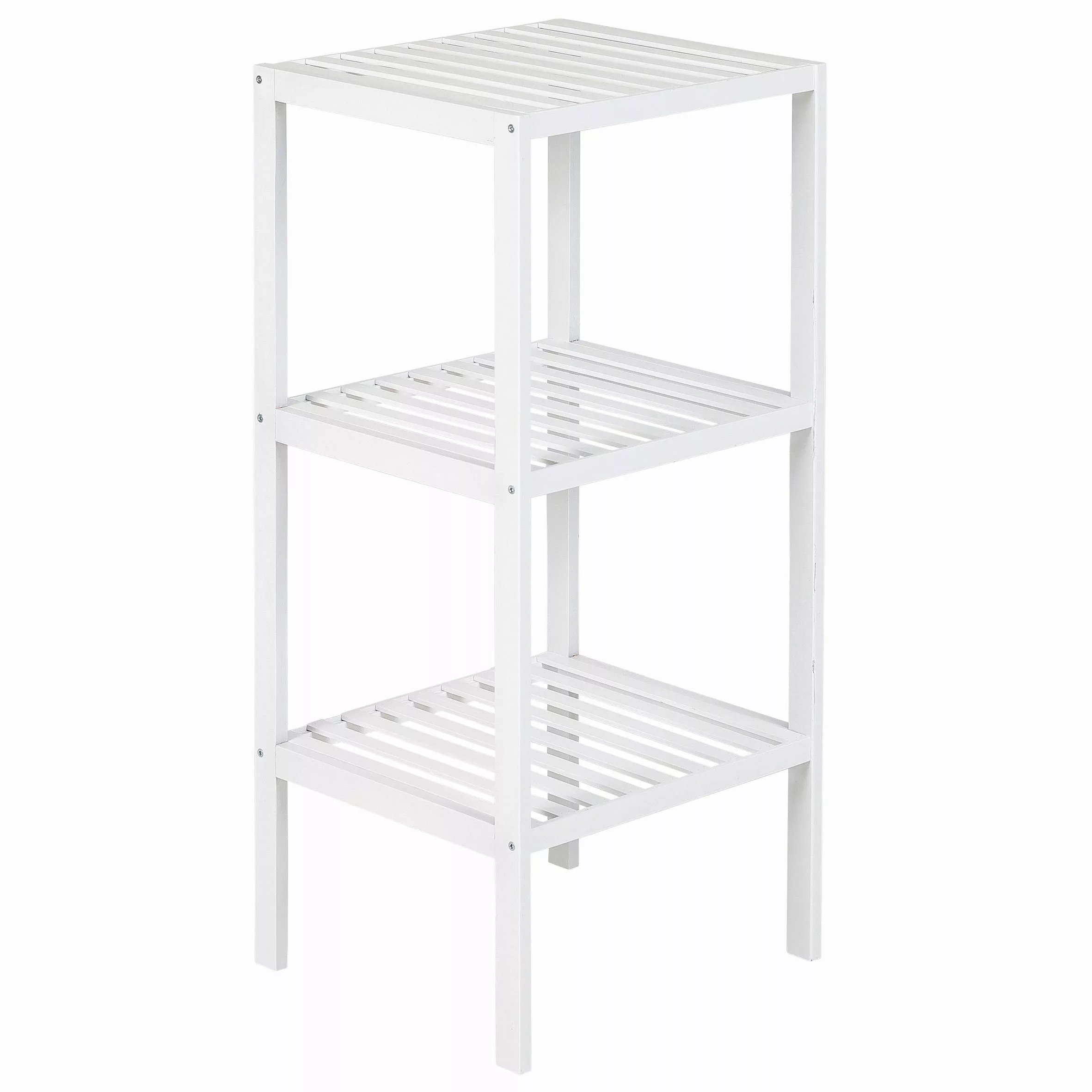 axentia Regal Bambus, Standregal, Holzregal, weiß, günstig online kaufen