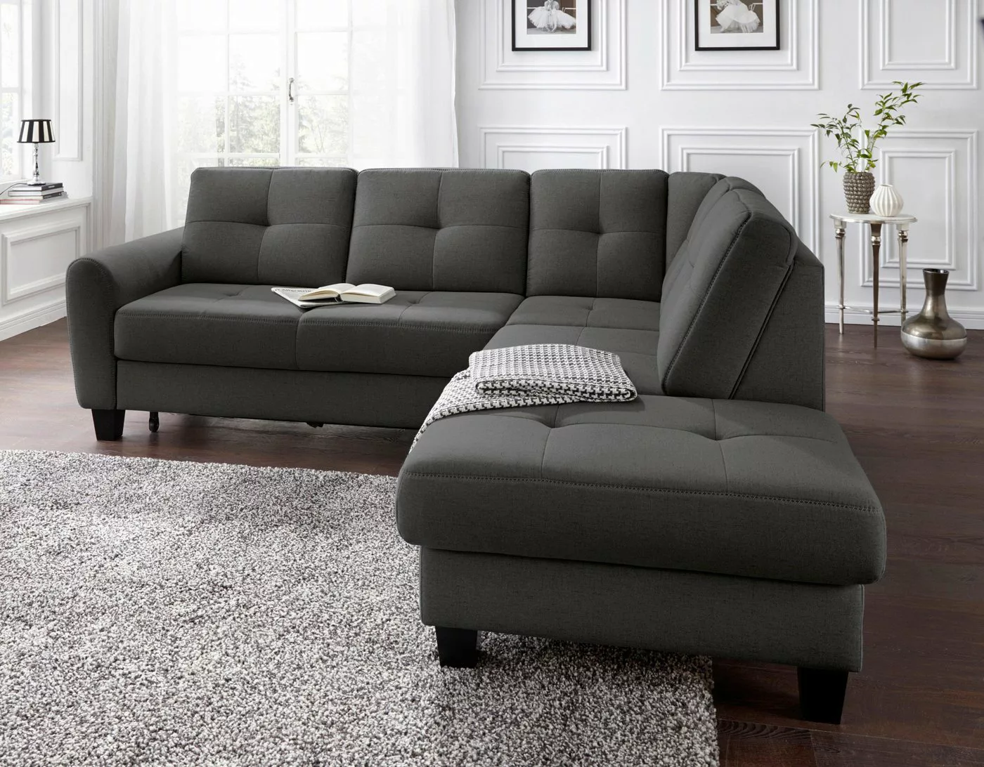 sit&more Ecksofa Varese L-Form, mit Federkern, wahlweise mit Bettfunktion u günstig online kaufen