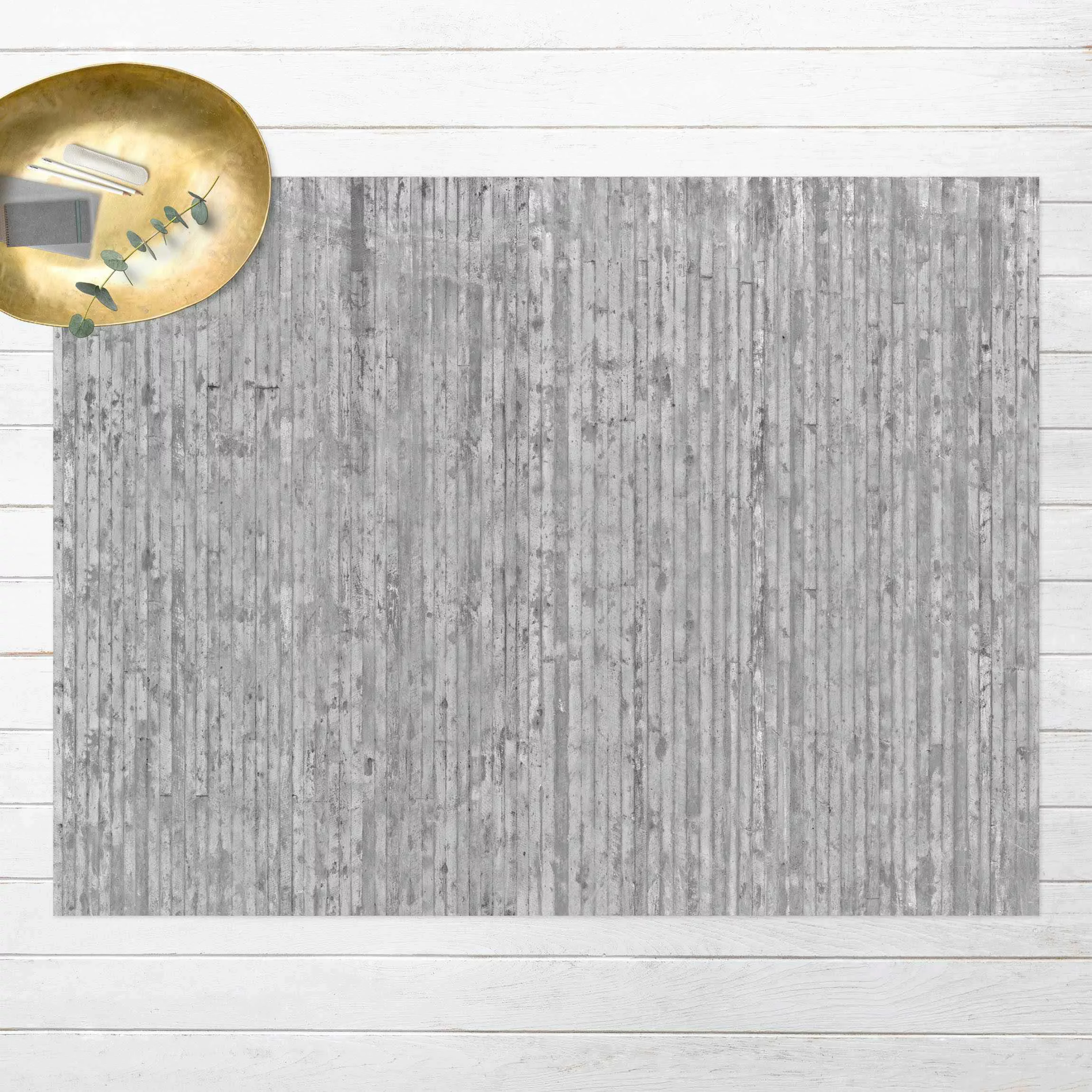 Vinyl-Teppich Betonoptik Tapete mit Streifen günstig online kaufen