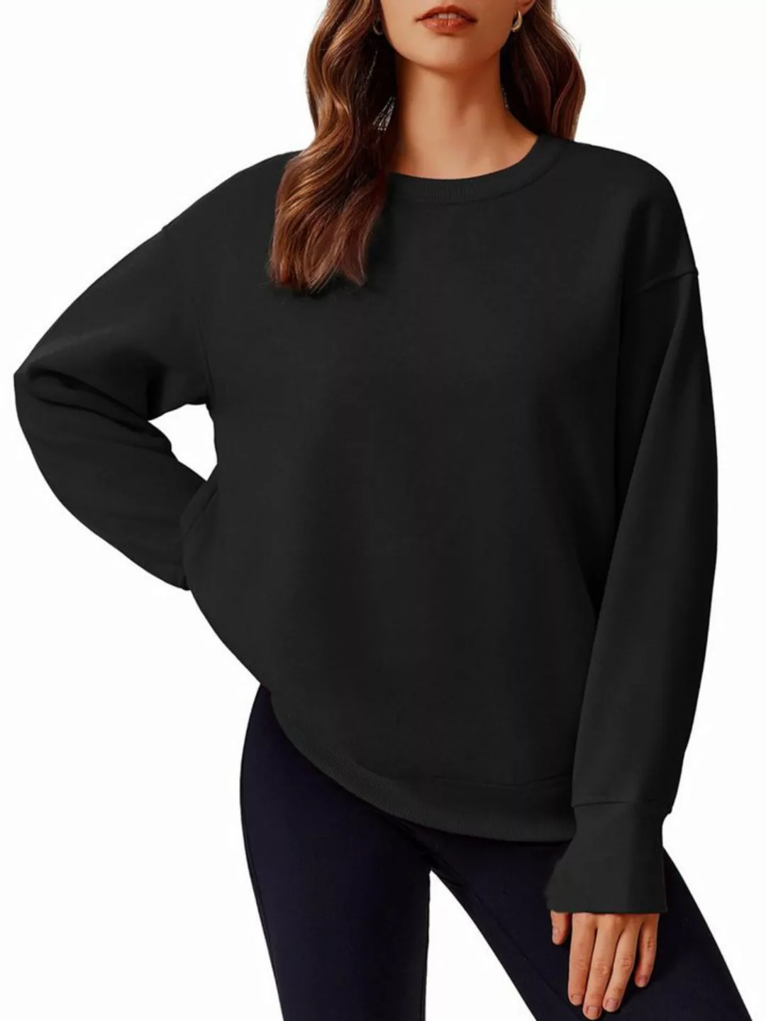 PYL Fleecepullover Damen Casual Winter Sweatshirt Rundhalspullover mit Rege günstig online kaufen