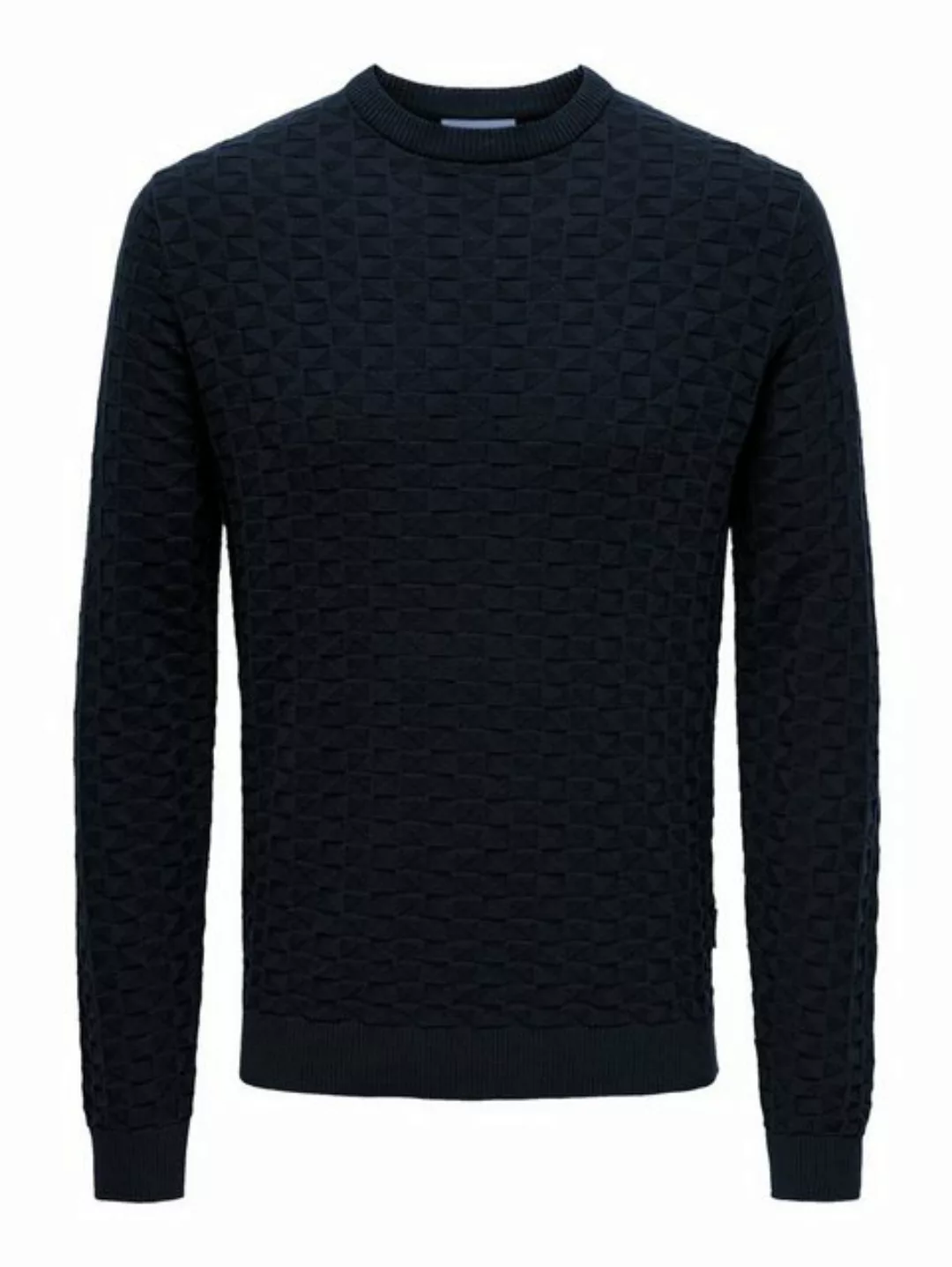 ONLY & SONS Strickpullover Design Pullover Geripptes Karo Strick Muster ONS günstig online kaufen