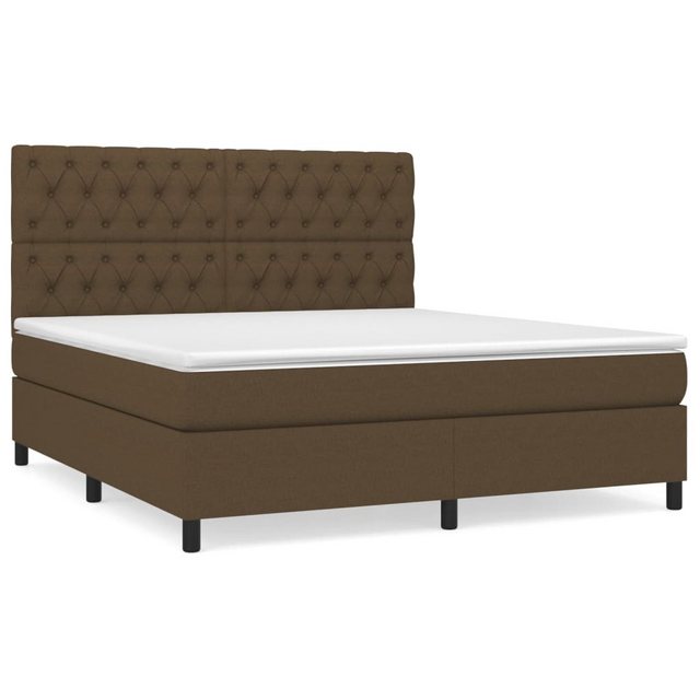 vidaXL Boxspringbett Boxspringbett mit Matratze Dunkelbraun 160x200 cm Stof günstig online kaufen