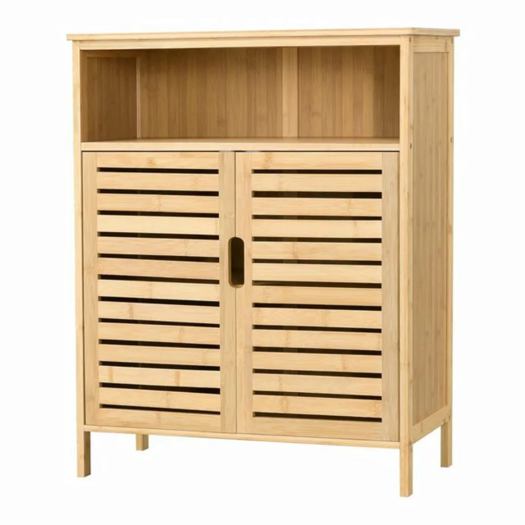 en.casa Midischrank »Eslöv« Badezimmerschrank 81x65,5x31cm Bambus günstig online kaufen