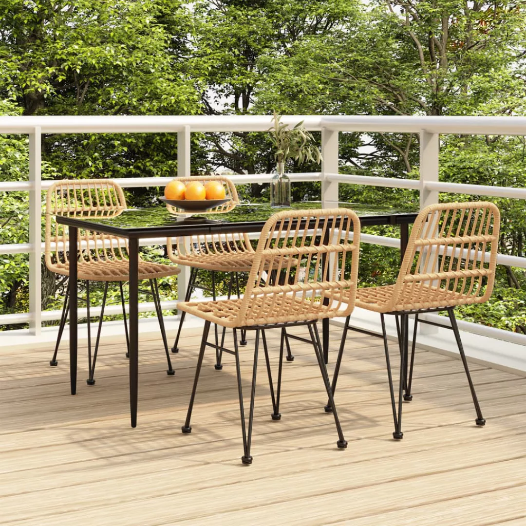 Vidaxl 5-tlg. Garten-essgruppe Poly Rattan günstig online kaufen