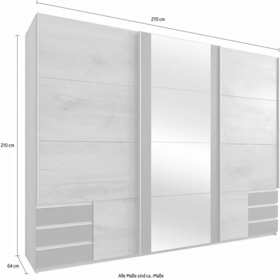 Wimex Schwebetürenschrank Emden moderner Kleiderschrank mit Spiegel und Sch günstig online kaufen