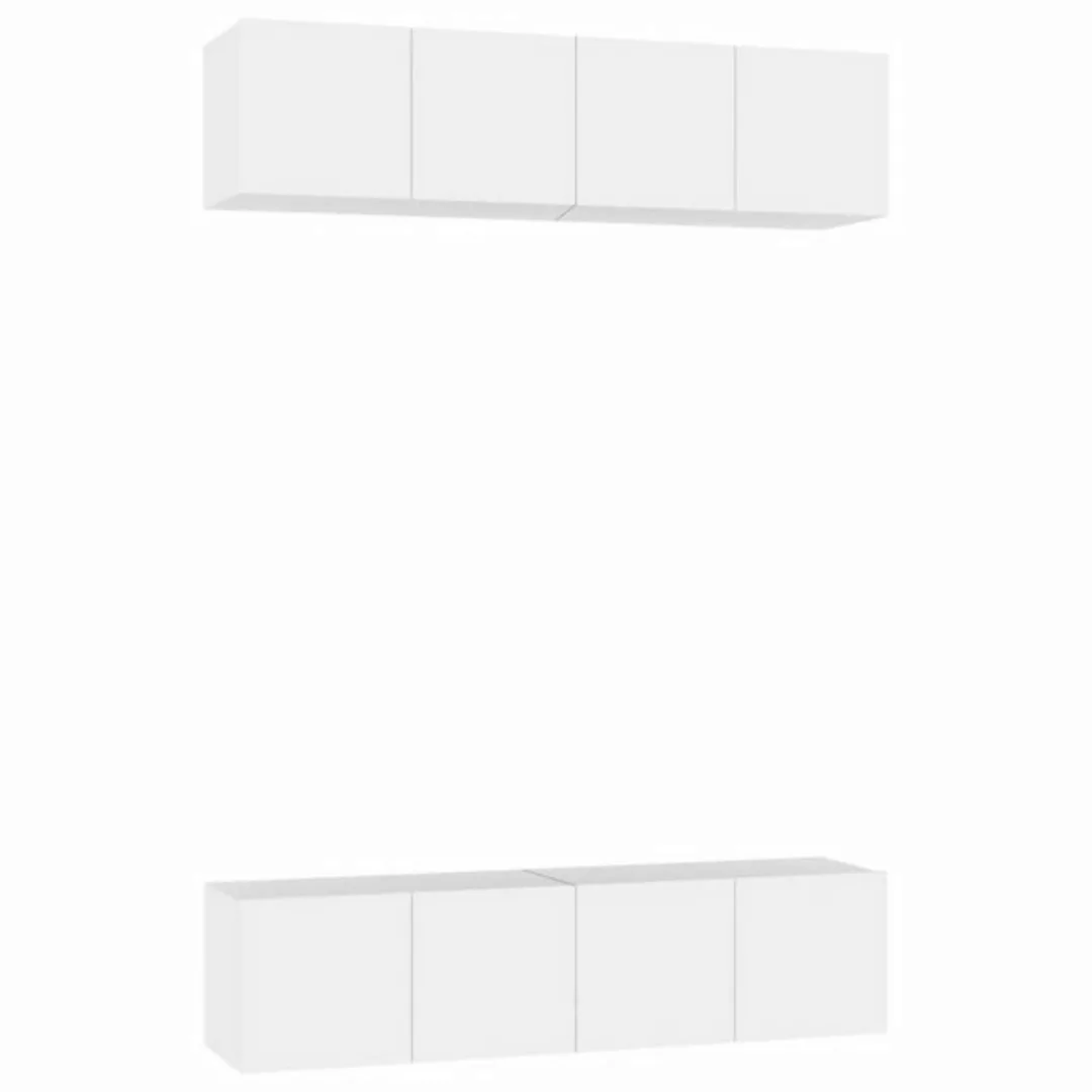 furnicato TV-Schrank TV-Schränke 4 Stk. Weiß 60x30x30 cm Holzwerkstoff (4-S günstig online kaufen