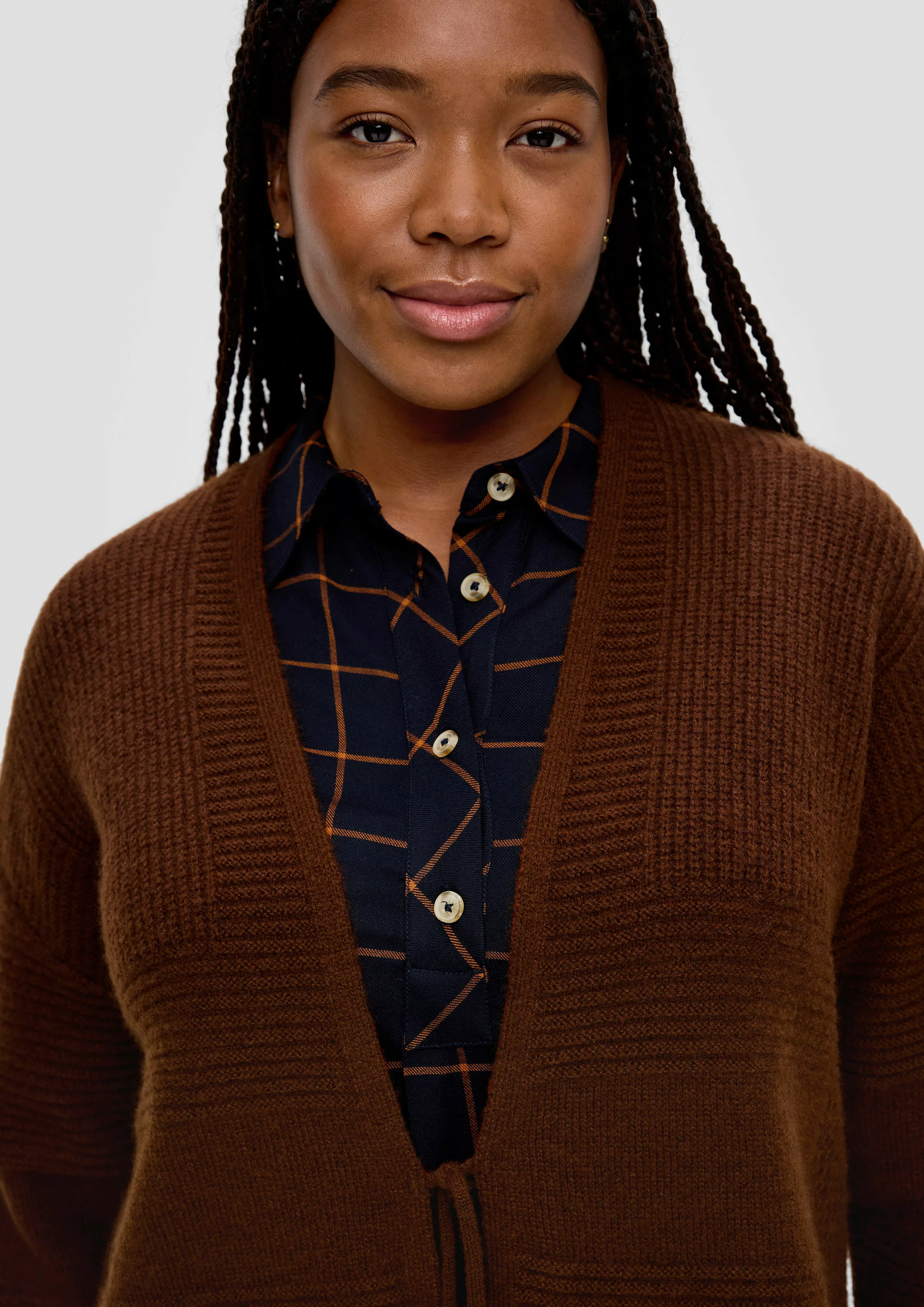 TRIANGLE Poncho Strickjacke mit Bindeband günstig online kaufen