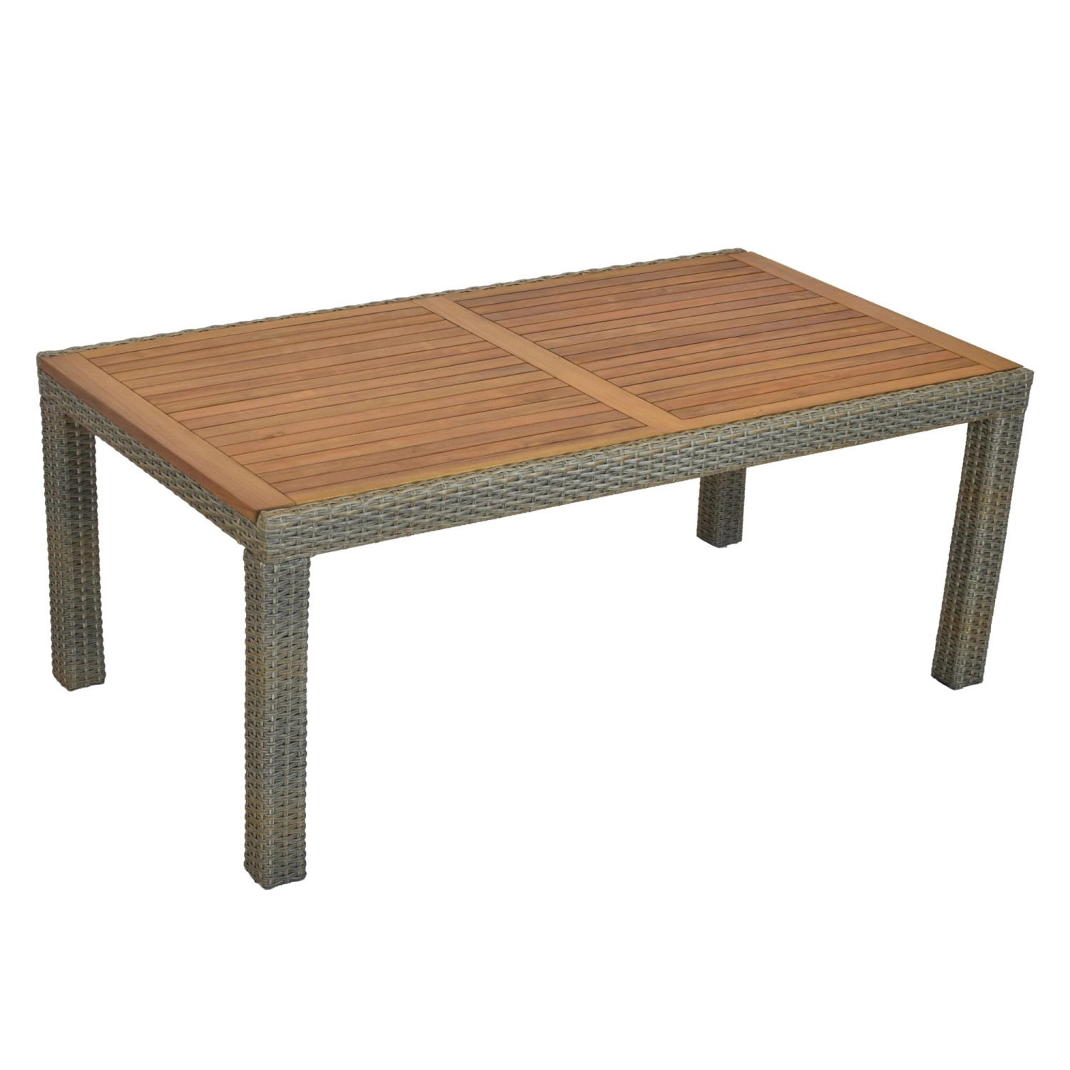 Merxx Gartentisch 100 x 180 cm Akazie Kunststoffgeflecht günstig online kaufen