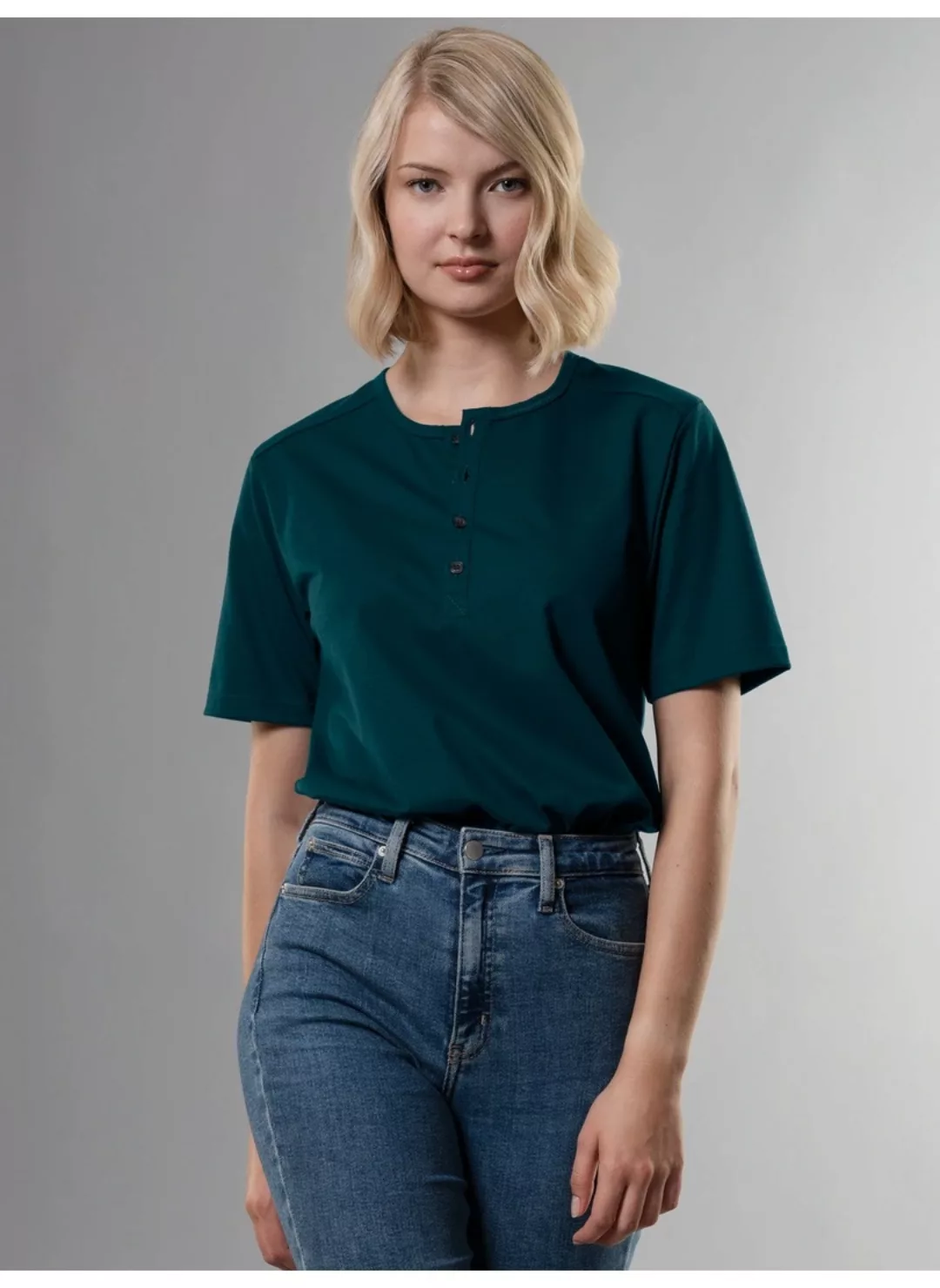 Trigema T-Shirt "TRIGEMA T-Shirt mit Knopfleiste DELUXE Baumwolle" günstig online kaufen
