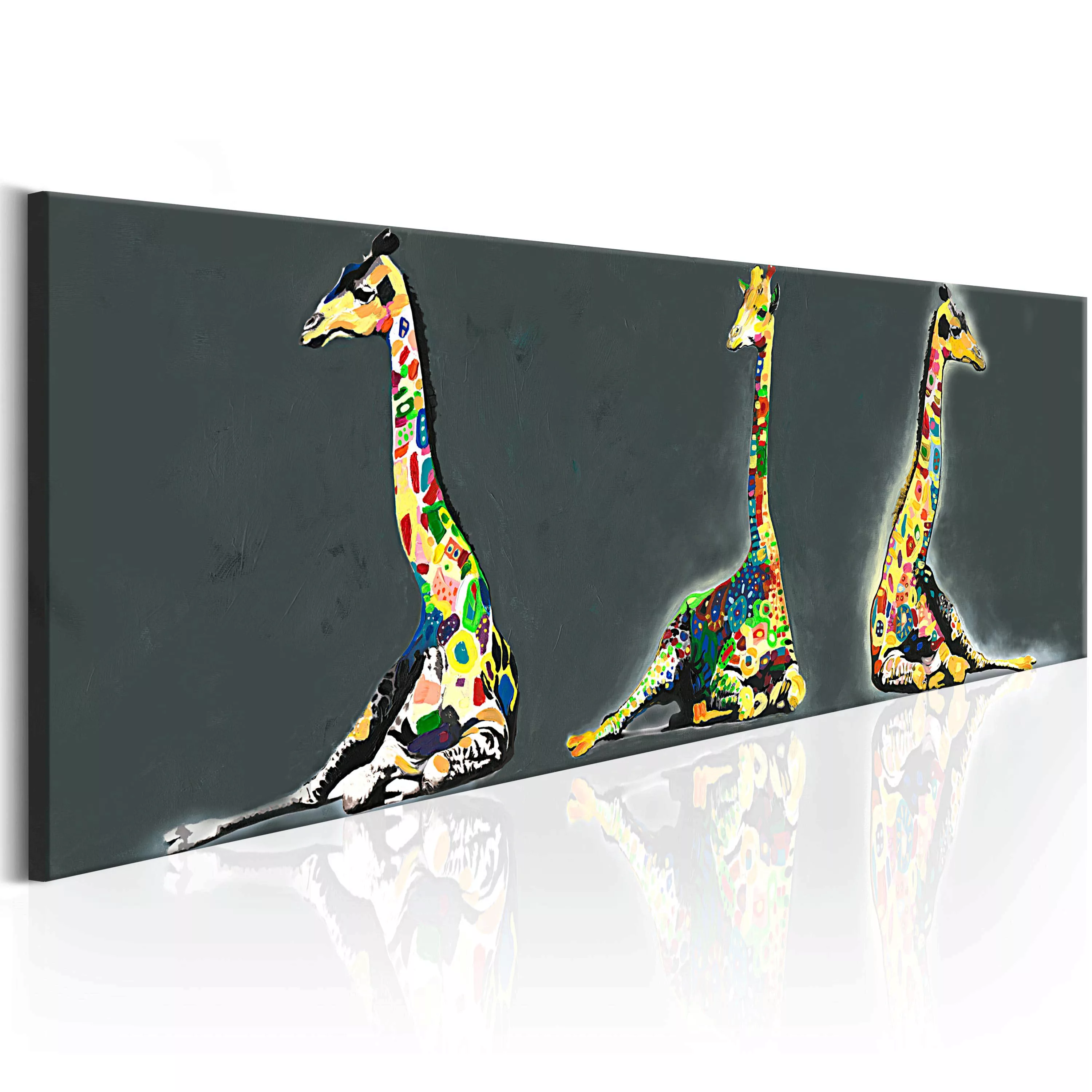 Wandbild - Colourful Giraffes günstig online kaufen
