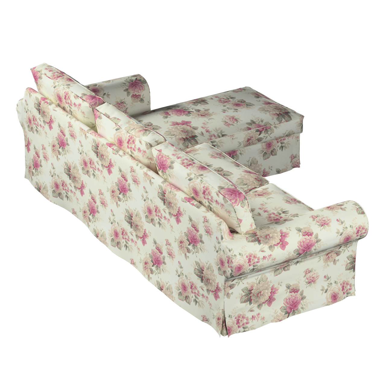 Bezug für Ektorp 2-Sitzer Sofa mit Recamiere, beige- rosa, Ektorp 2-Sitzer günstig online kaufen
