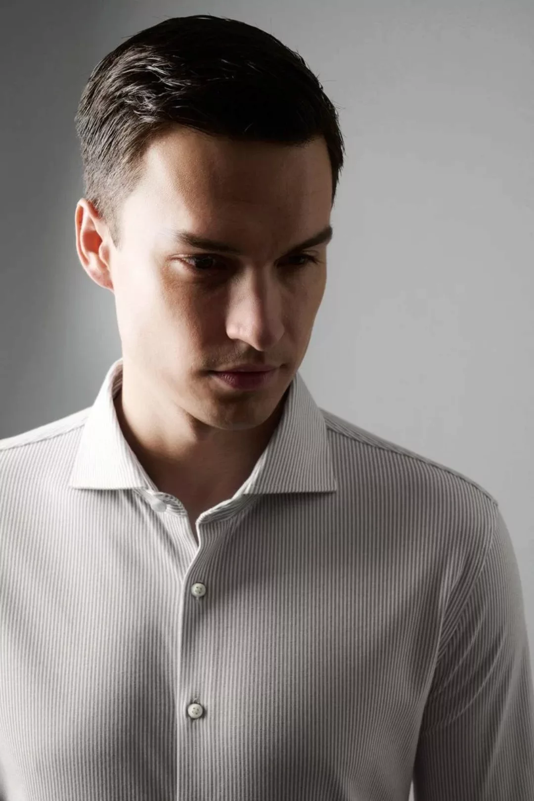 DESOTO Essential Hemd Hai Piqué Streifen Beige - Größe 41 günstig online kaufen