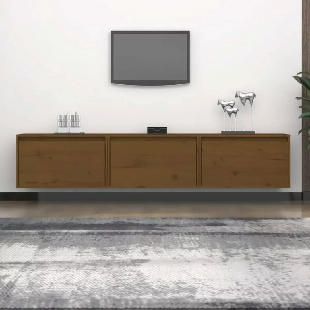 vidaXL TV-Schrank TV-Schränke 3 Stk Honigbraun Massivholz Kiefer Lowboard L günstig online kaufen