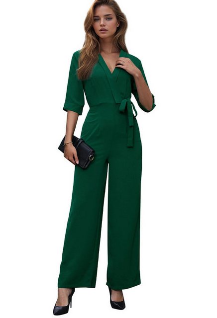 CHENIN 7/8-Overall Sommer Damen mittlere Ärmel solide Farbe lange Jumpsuit günstig online kaufen