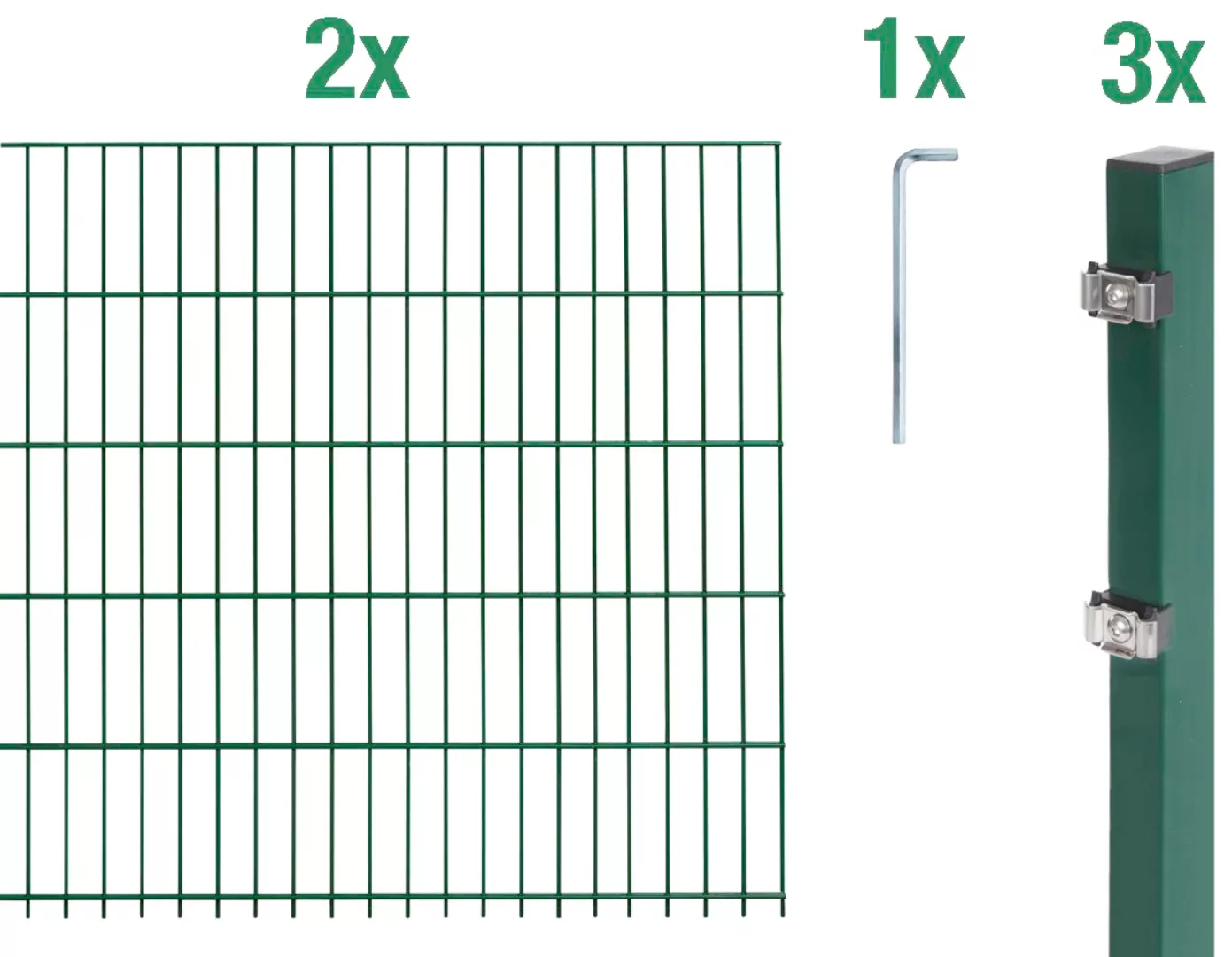 Alberts Doppelstabmattenzaun "Grundset", Höhe: 80 - 160 cm, Gesamtlänge: 4 günstig online kaufen