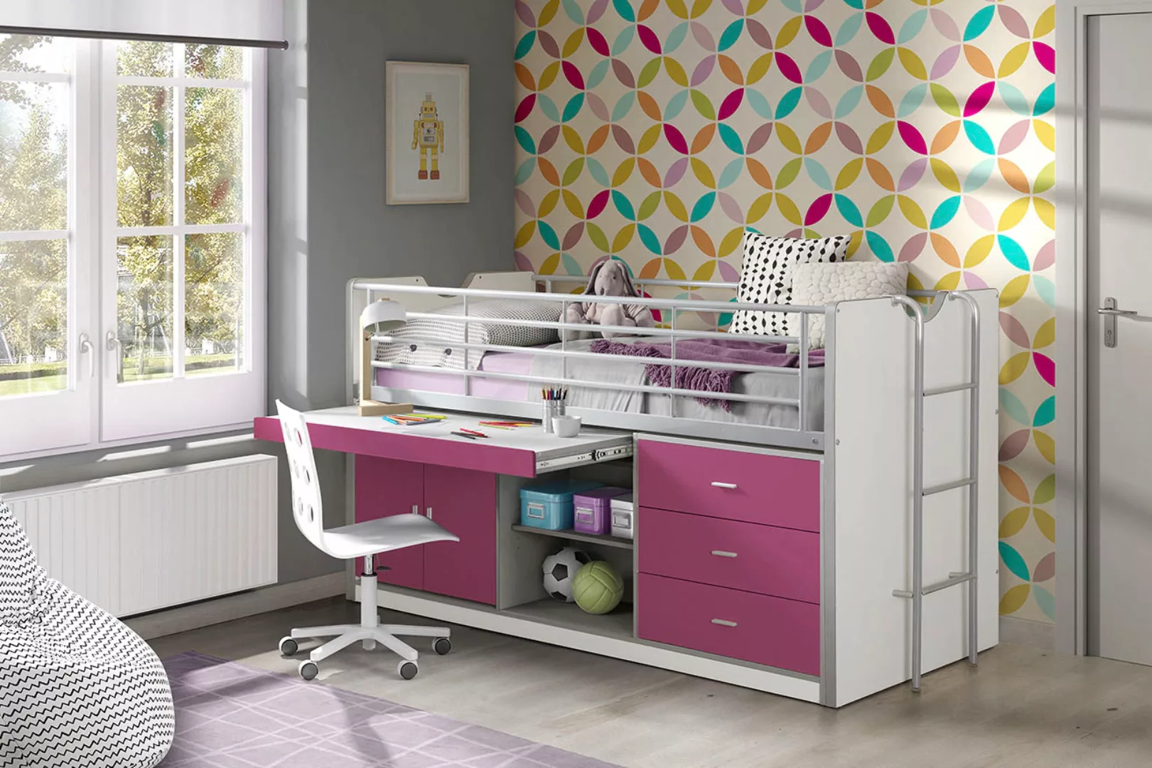 Vipack Hochbett "Bonny, mit zeitloser Optik, super praktisch im Kinderzimme günstig online kaufen