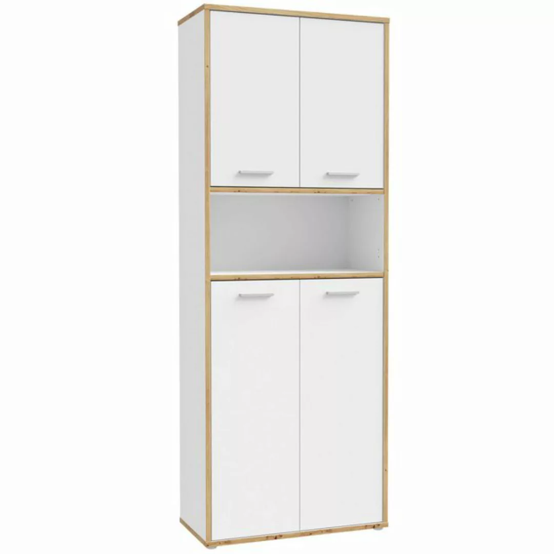 expendio Aktenschrank Keilo 3 Weiß / Artisan Oak Nb., 85x227x42 cm günstig online kaufen