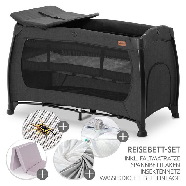 Hauck Baby-Reisebett XXL-Sparset - Play N Relax Center - Melange Black, mit günstig online kaufen