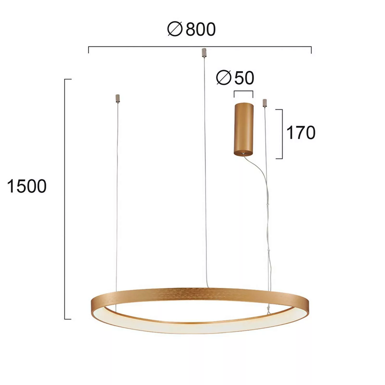 LED-Hängeleuchte Loop, gold, Ø 80 cm günstig online kaufen