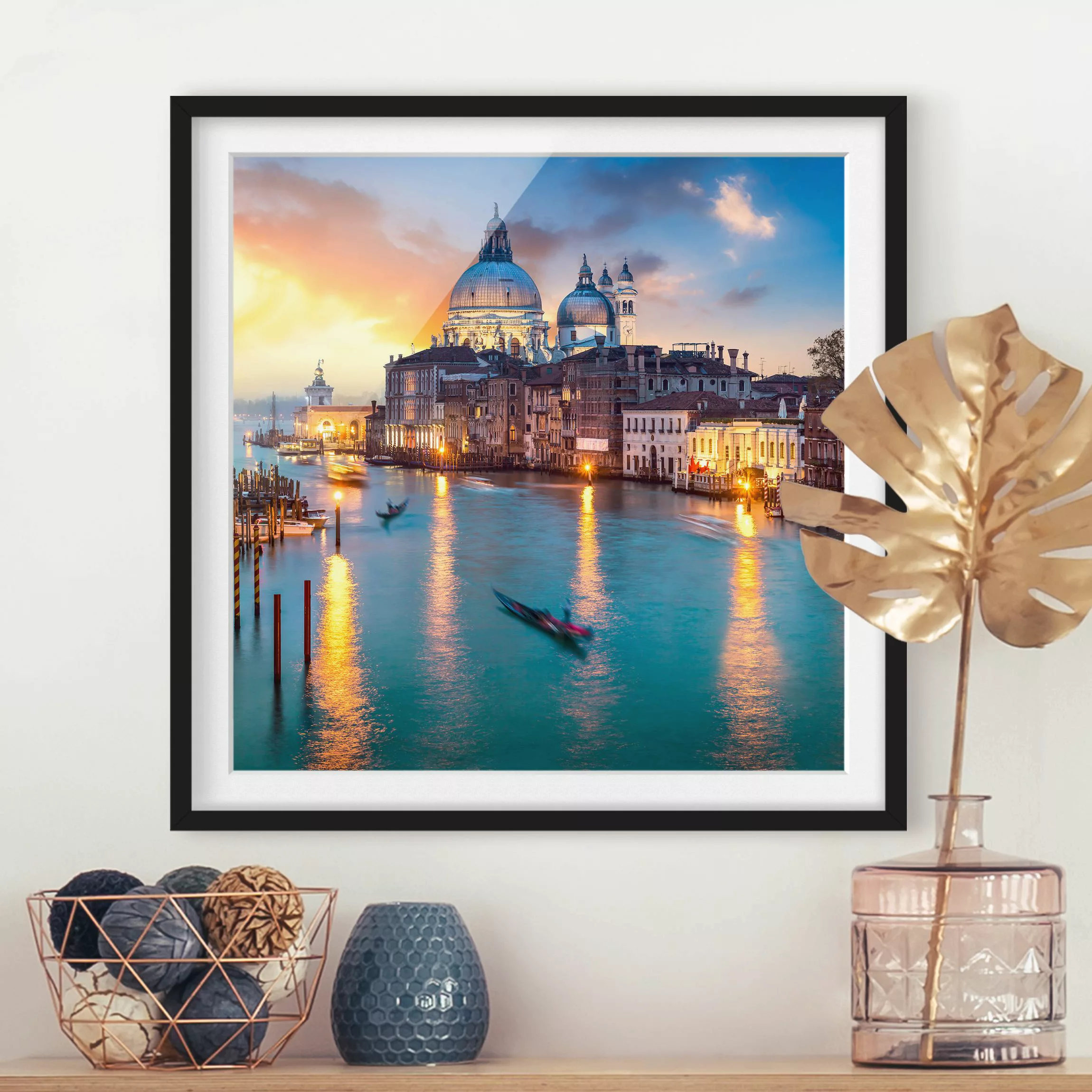 Bild mit Rahmen Sunset in Venice günstig online kaufen