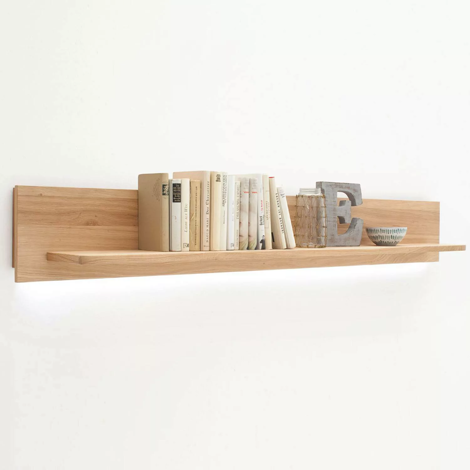 Lomadox Wandboard in Asteiche Bianco massiv - SAMARA-05 B/H/T: 180/24/22cm günstig online kaufen