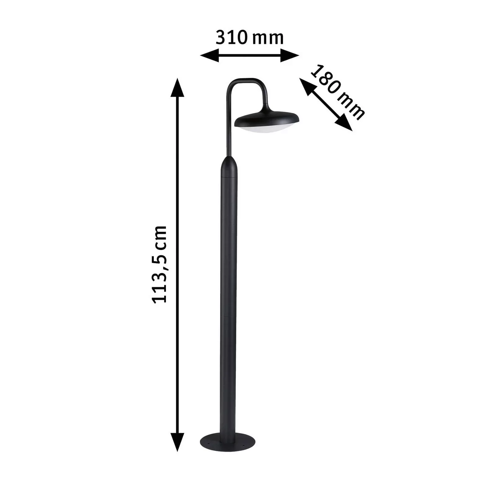 Paulmann LED Pollerleuchte "Nostro IP44 rund 1.135mm 3000K 10W 900lm 230V A günstig online kaufen