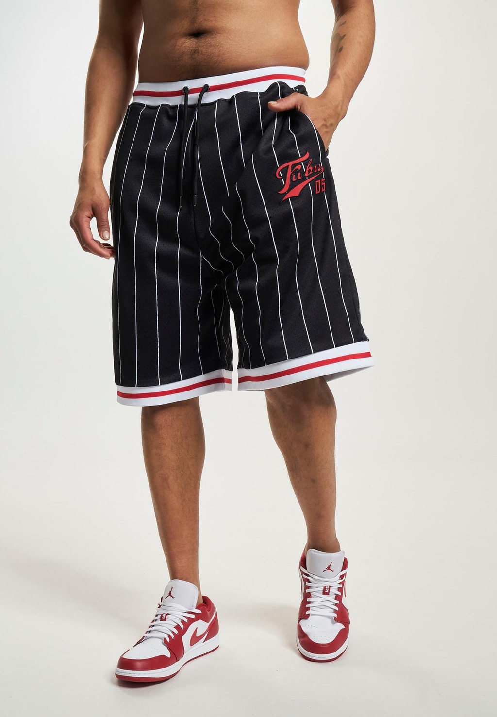 Fubu Shorts "Fubu Herren FM231-006-2 FUBU Varsity Pinstriped Mesh Shorts", günstig online kaufen