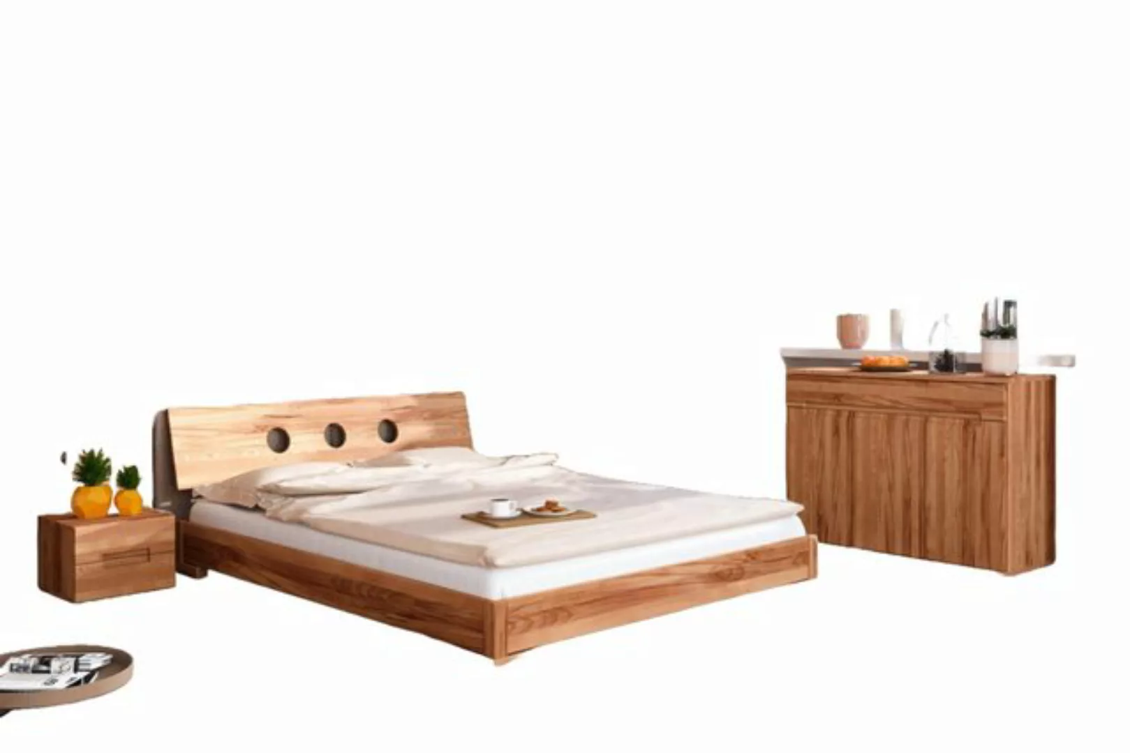 Natur24 Einzelbett Bett Bento 13 Kernbuche massiv 140x200 mit Holzkopfteil günstig online kaufen