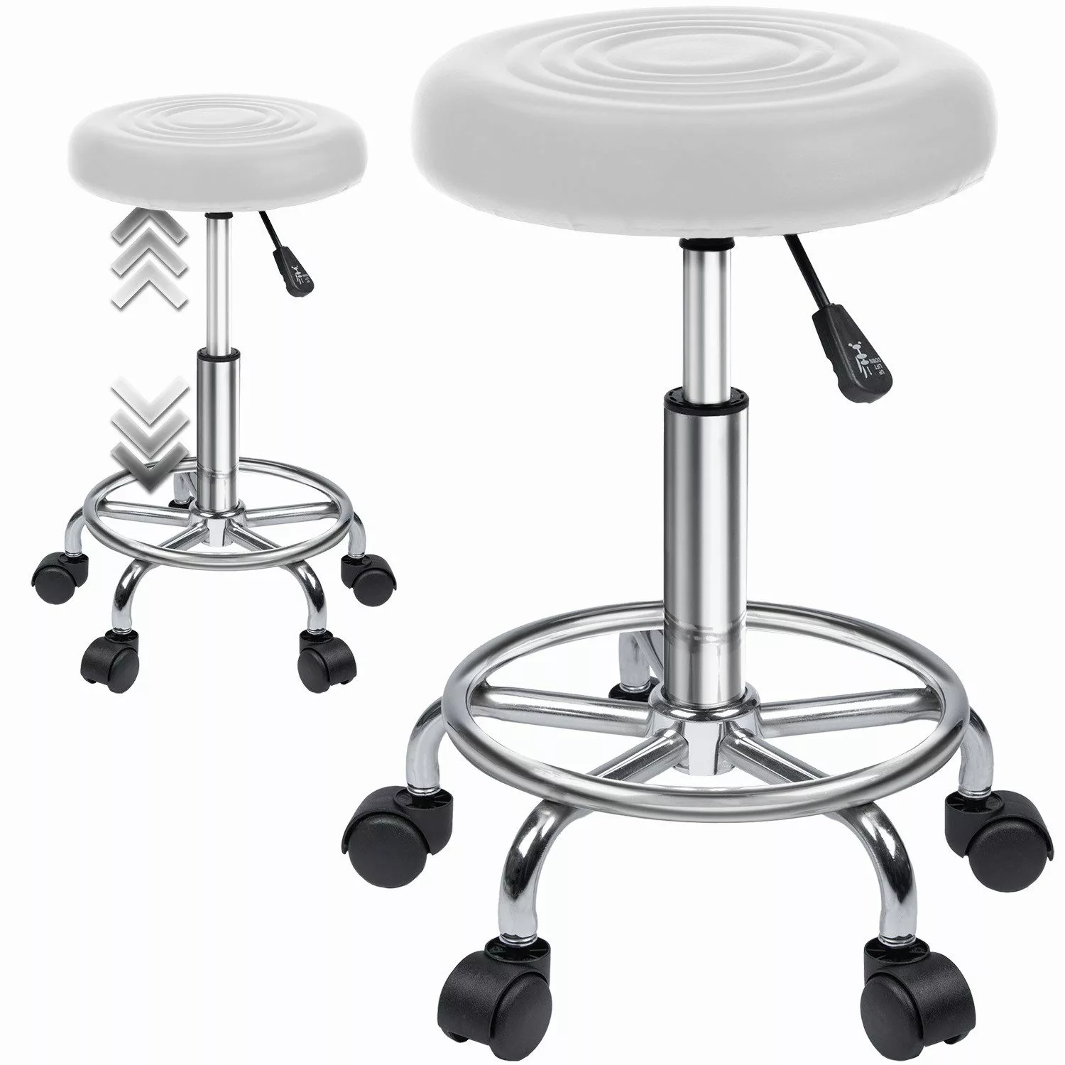 Goods+Gadgets Drehhocker Rollbarer Ergonomie Arbeitshocker (höhenverstellba günstig online kaufen