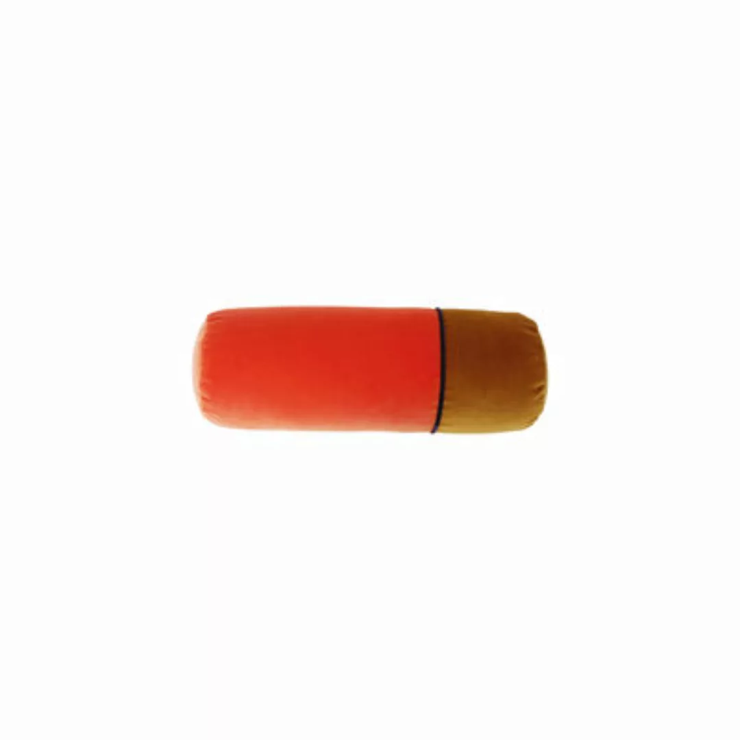 Kissen Tube court textil rot orange / Ø 15 x L 42 cm - Exklusiv - Lelièvre günstig online kaufen
