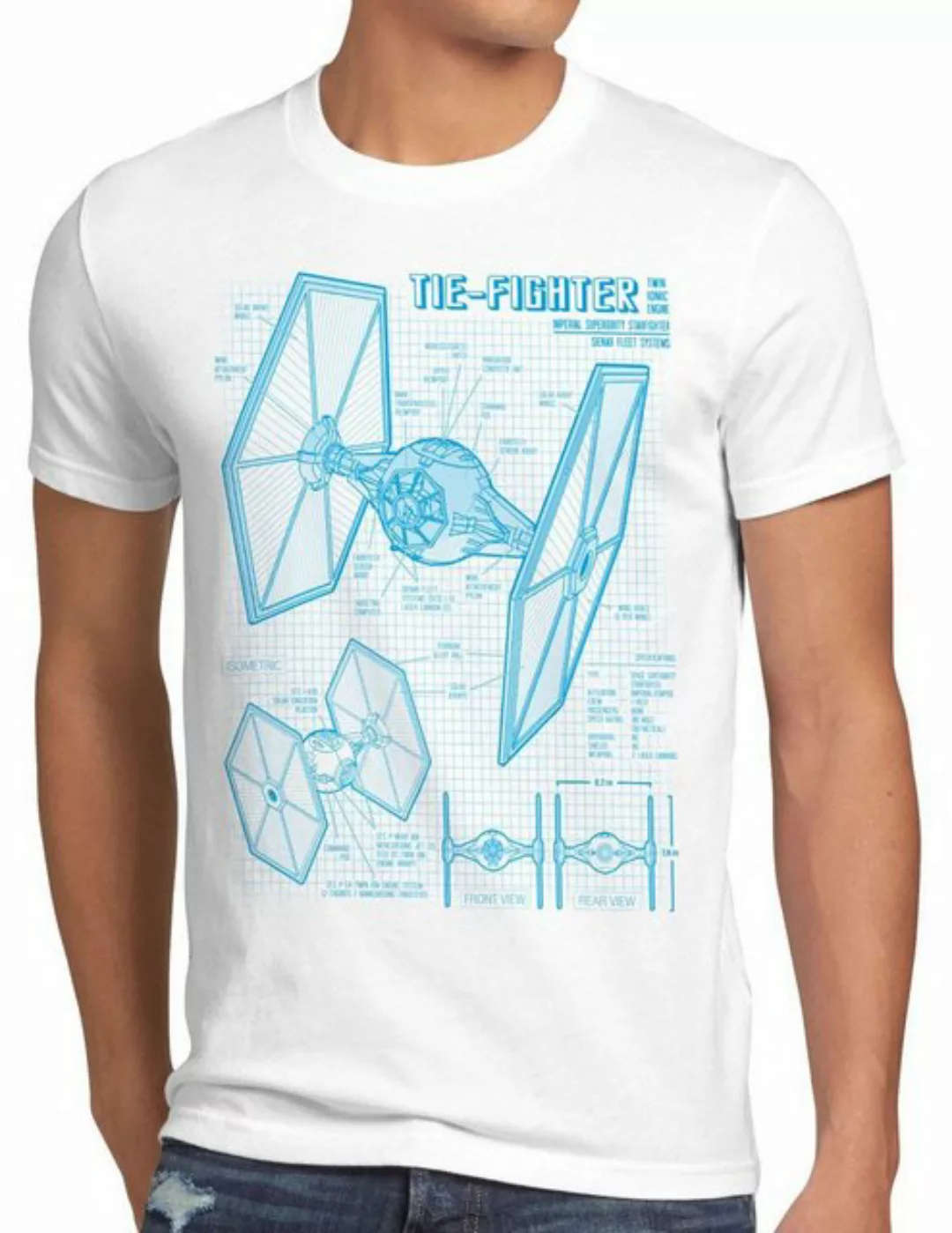 style3 Print-Shirt Herren T-Shirt TIE Jäger blaupause fighter günstig online kaufen