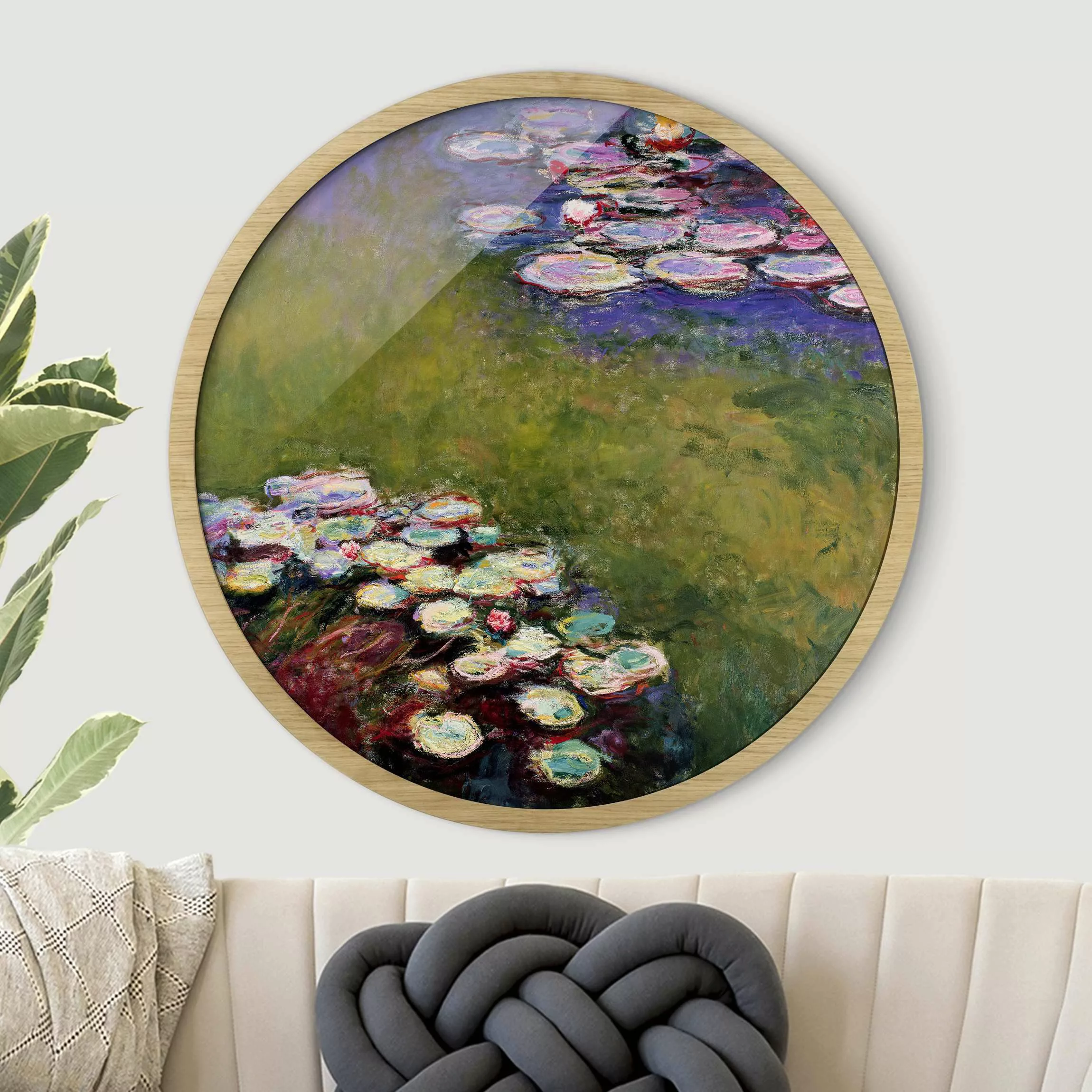 Rundes Gerahmtes Bild Claude Monet - Seerosen günstig online kaufen
