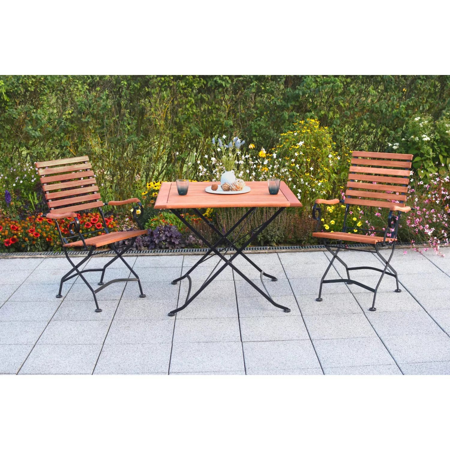Merxx Schlossgarten Set 3-tlg. Klapptisch 90 x 90 cm günstig online kaufen