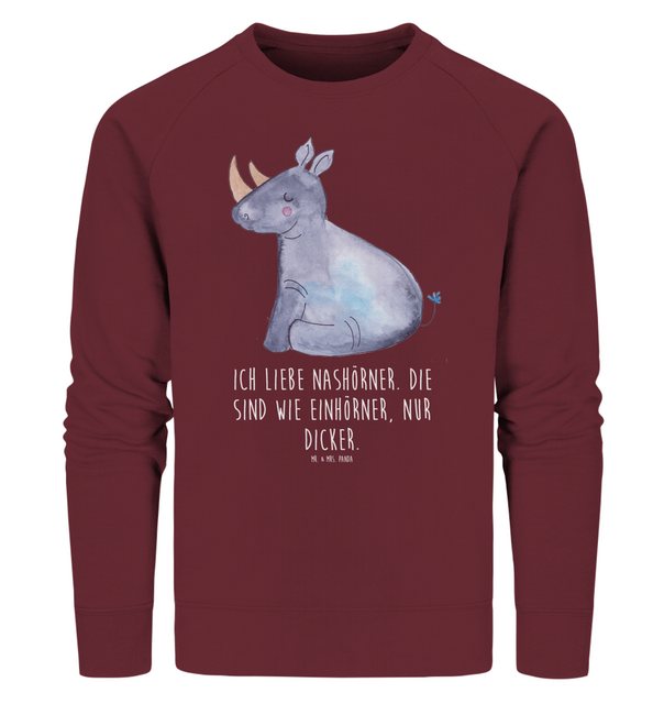 Mr. & Mrs. Panda Longpullover Größe M Einhorn Nashorn - Burgundy - Geschenk günstig online kaufen