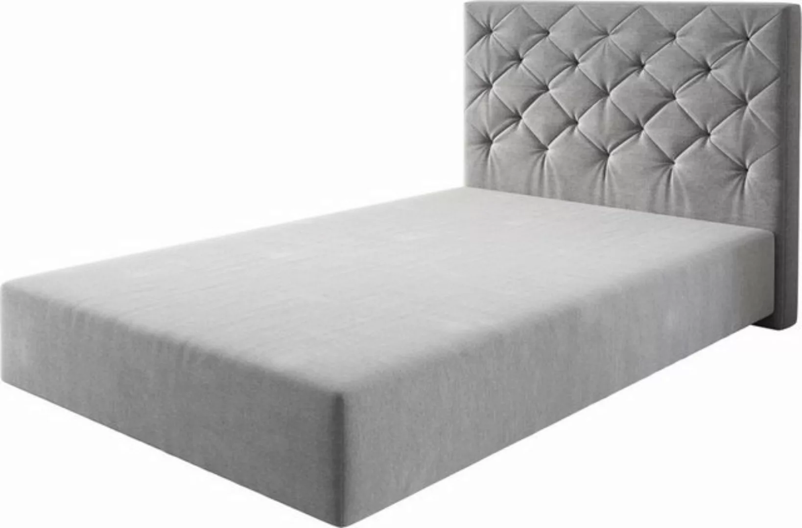 DELIFE Boxspringbett Dream-Great, Mikrofaser Grau 120x200 cm Bettgestell günstig online kaufen