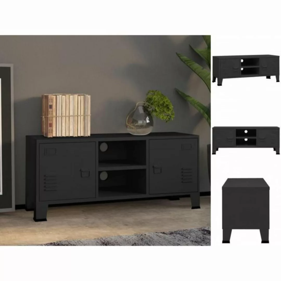 Tv-schrank Industrie-stil Schwarz 105x35x42 Cm Metall günstig online kaufen