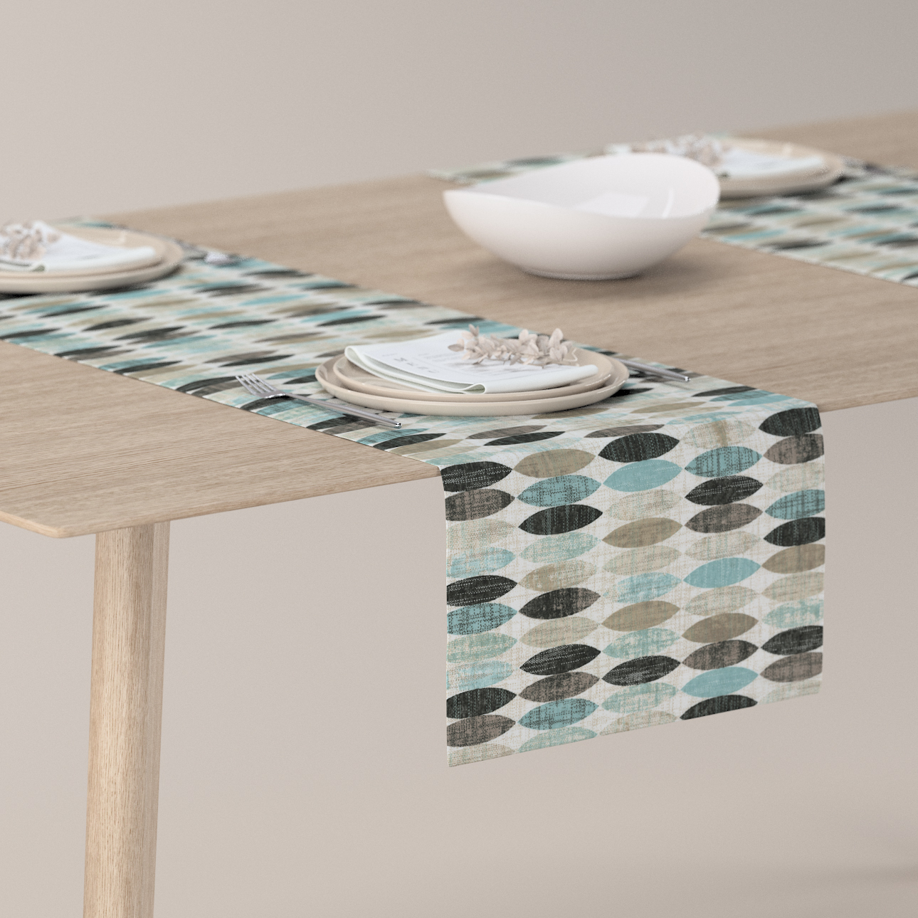 Tischläufer, blau-beige, 40 x 130 cm, Modern (141-91) günstig online kaufen