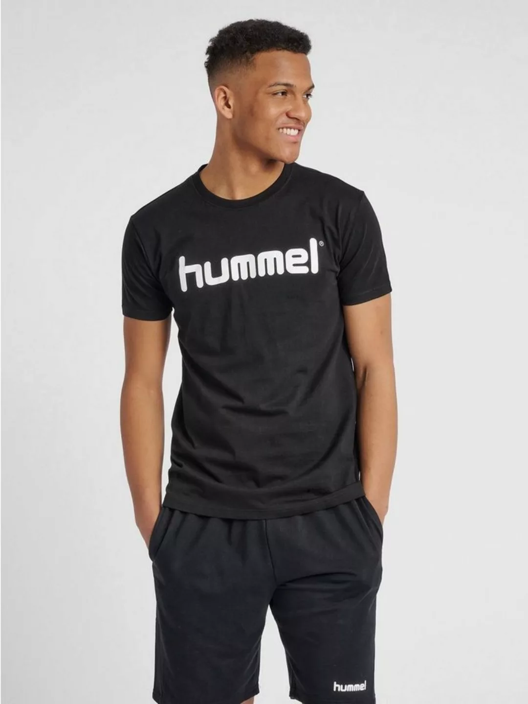 hummel T-Shirt Logo T-Shirt Sport Kurzarm Rundhals Shirt aus Baumwolle HMLG günstig online kaufen