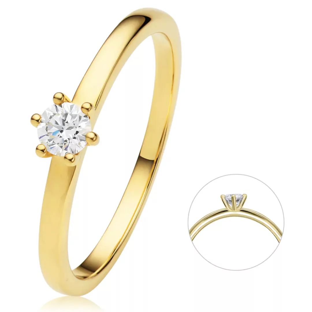 ONE ELEMENT Diamantring "0.2 ct Diamant Brillant Ring aus 585 Gelbgold", Da günstig online kaufen