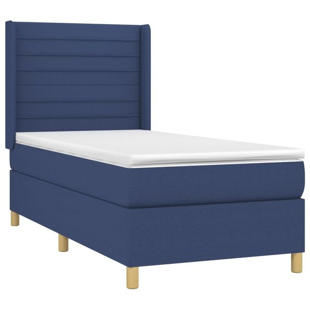 vidaXL Bett Boxspringbett mit Matratze & LED Blau 80x200 cm Stoff günstig online kaufen