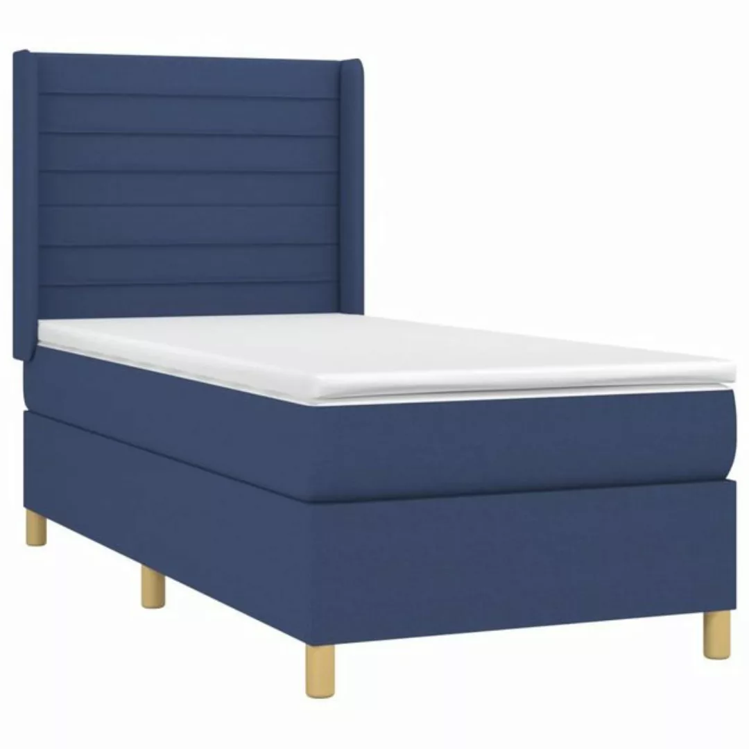 vidaXL Boxspringbett Boxspringbett mit Matratze LED Blau 80x200 cm Stoff Be günstig online kaufen