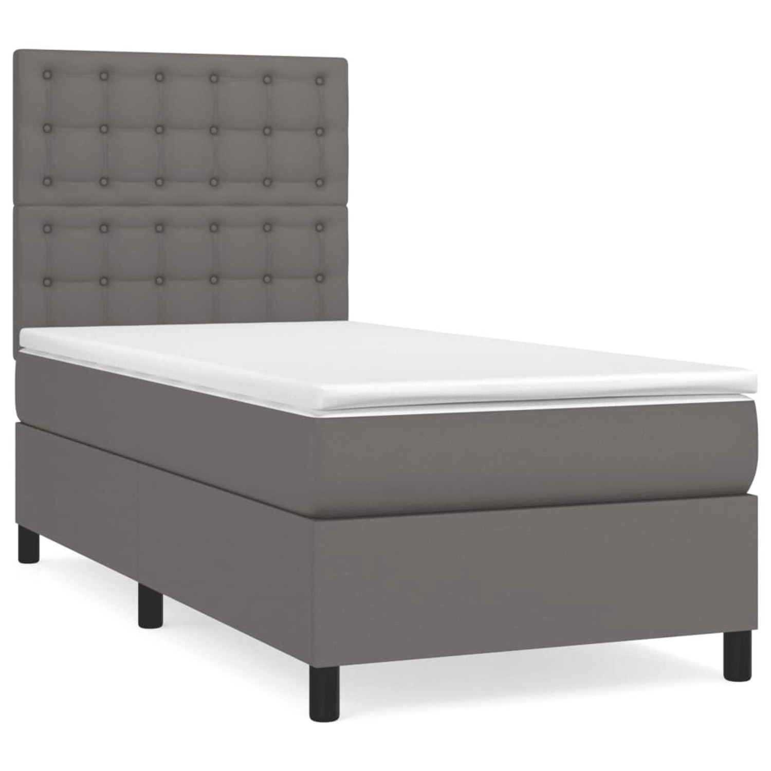 vidaXL Boxspringbett mit Matratze Grau 80x200 cm Kunstleder1466125 günstig online kaufen