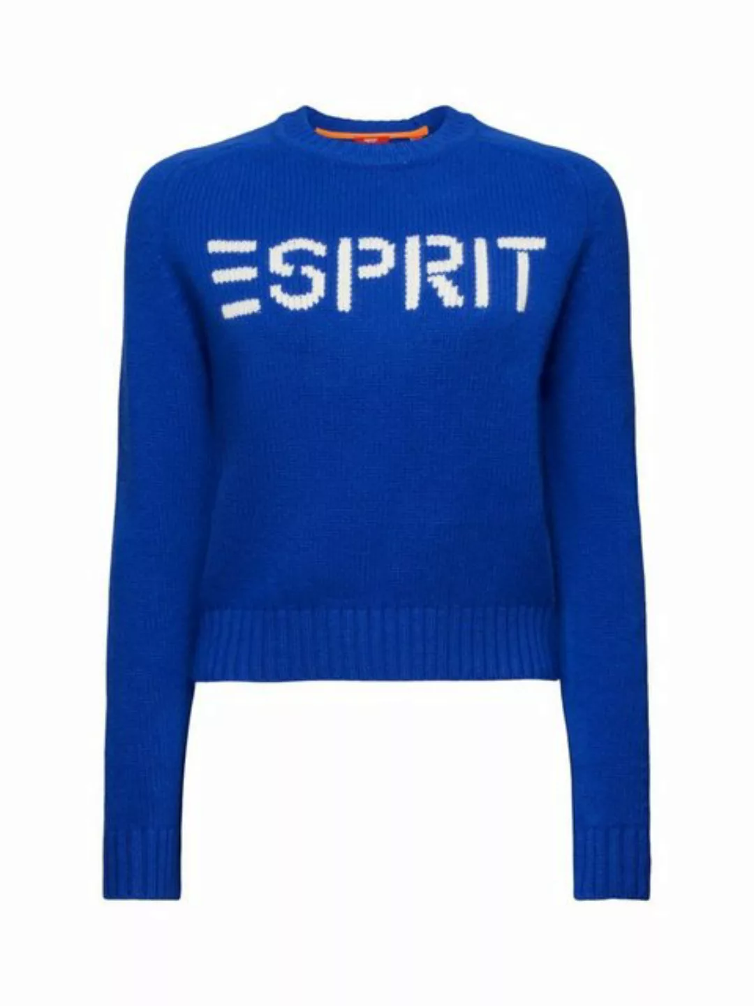 Esprit Rundhalspullover Logo-Pullover aus Wolle und Kaschmir günstig online kaufen