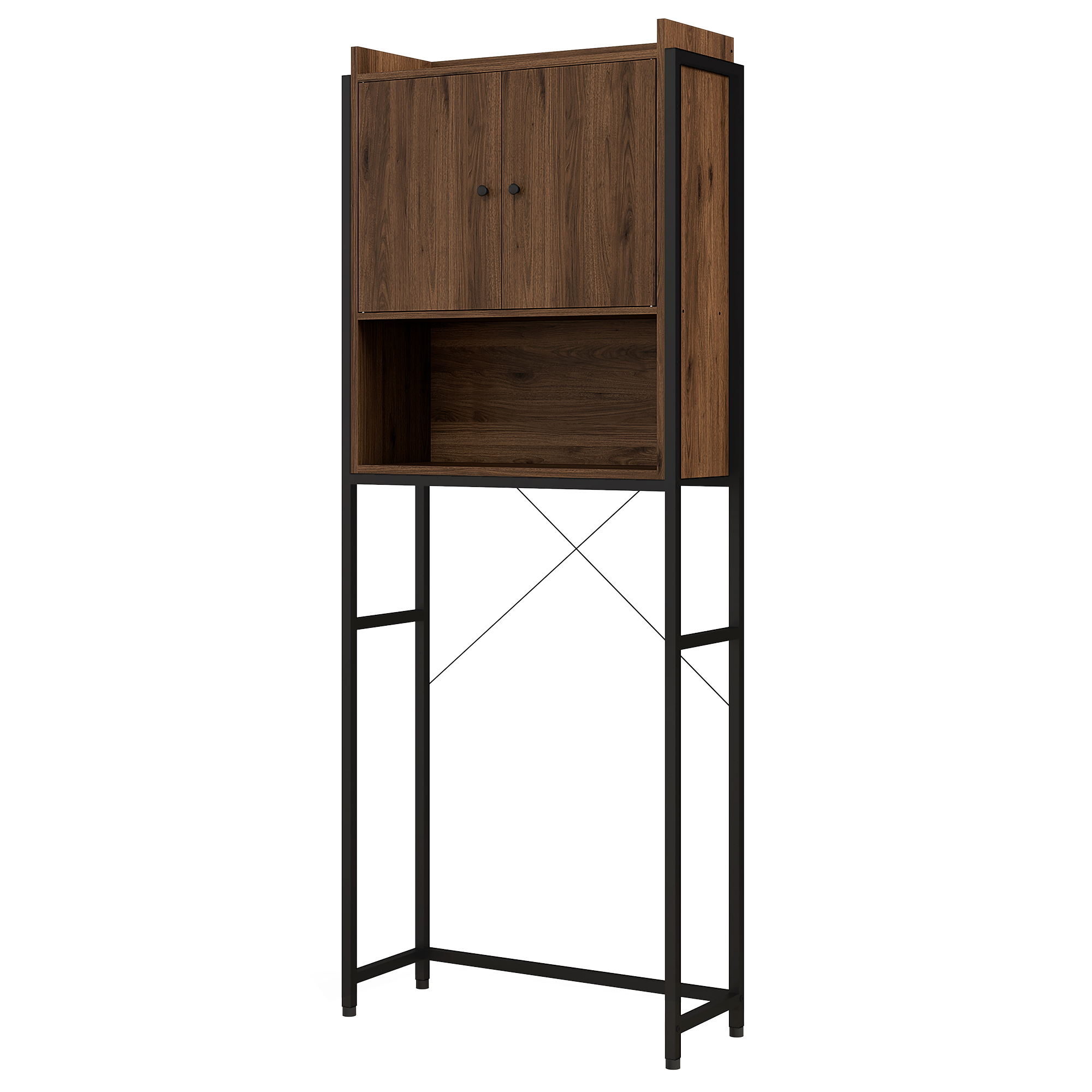 Kleankin Badezimmerschrank Überregal Badregal 2 Türen und Nische - 68 x 25, günstig online kaufen