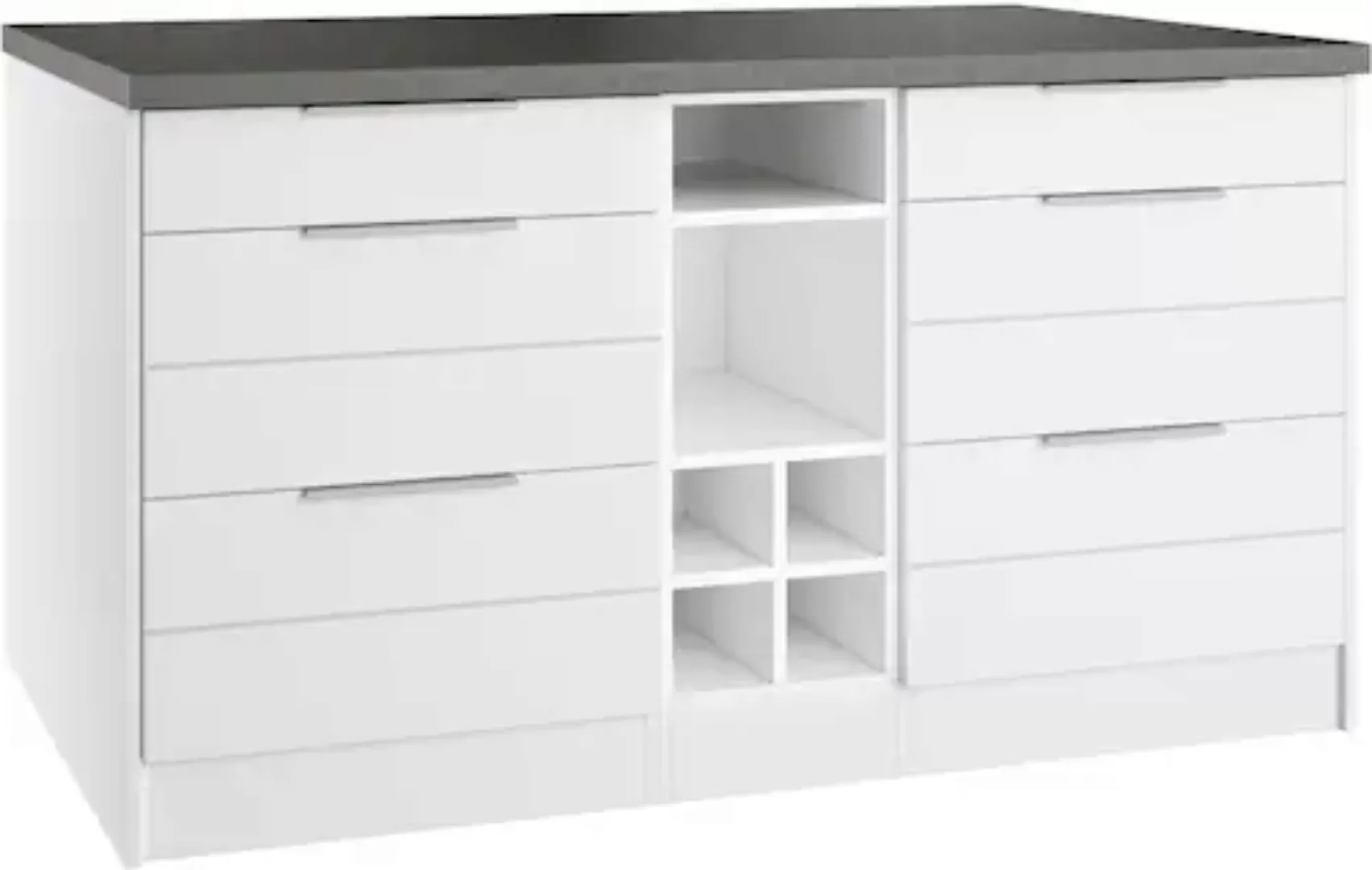 KOCHSTATION Kücheninsel "KS-Luhe, Breite 153 cm, mit Flaschenregal", MDF-Fr günstig online kaufen