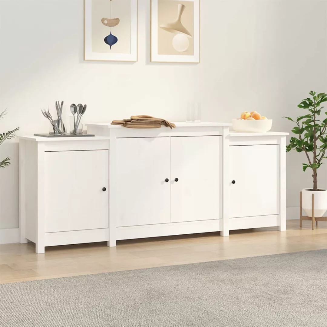 Vidaxl Sideboard Weiß 164x37x68 Cm Massivholz Kiefer günstig online kaufen