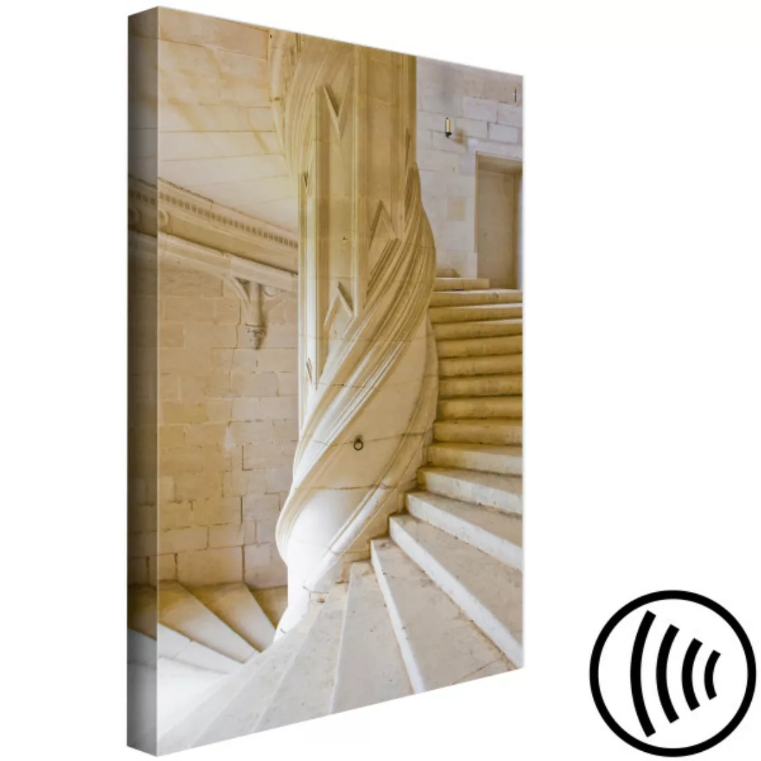 Bild auf Leinwand Wendeltreppe aus Stein - Foto einer Sandstein-Architektur günstig online kaufen